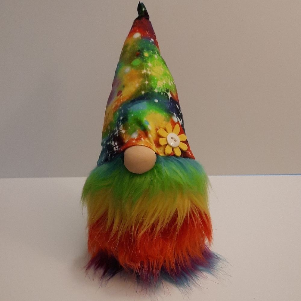 Hand made Colorful Gnome Decor with Tie-Dye Hat